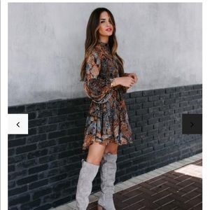 Snakeskin Balloon sleeve Vici Dolls Dress